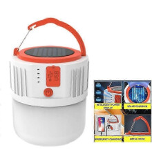 Solar Usb In And Out Charging Portable Lanterns Hooking Led Light 6 Gears Dimming Table Lamp Flashlights