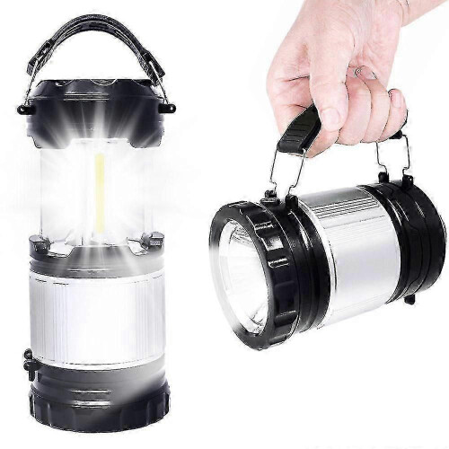 Solar Power Rechargeable Battery LED Flashlight Camping Tent Light Lantern Lamp 2