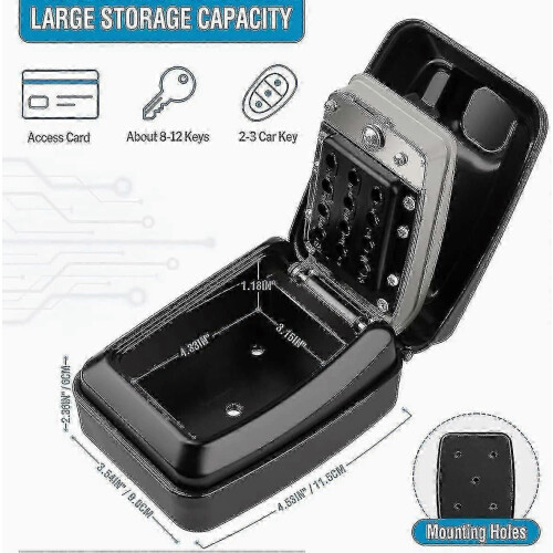 Wall Mounted Waterproof Key Safe Outdoor Key Box Key Safe Box Wall Mounted Safe - Use Your Keys Safe 1
