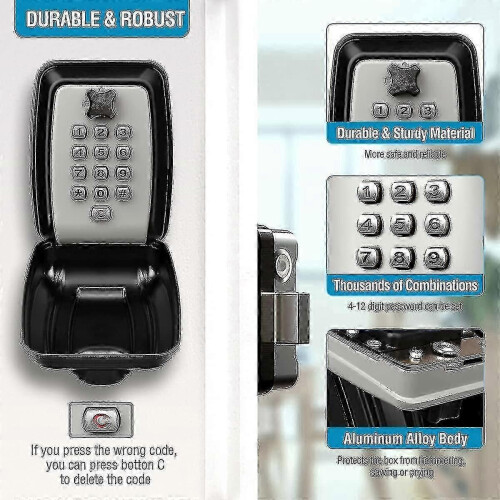 Wall Mounted Waterproof Key Safe Outdoor Key Box Key Safe Box Wall Mounted Safe - Use Your Keys Safe 2