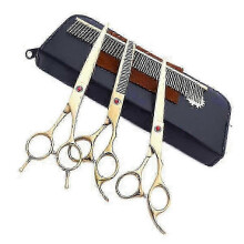 Pet Scissors Stainless Steel Dog Sheep Clipper Pack Pet Grooming Scissors Pet Supplies Gold