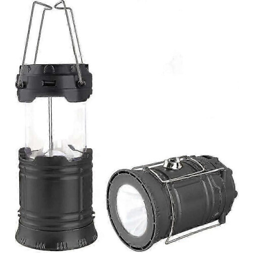 Solar Flashlight, USB Rechargeable Camping Light LED, Foldable and Portable
