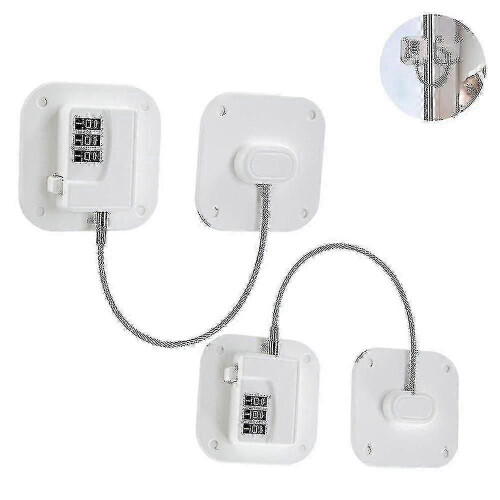 (White)2 Pack Refrigerator Lock - Heavy Duty Combination Fridge Lock