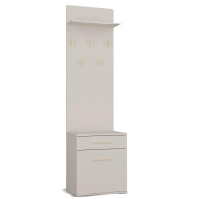 (Cashmere) Modern Double Wardrobe Hall Tree with Shoe Storage, Coat Rack & Drawers for Entryway & Hallway (50x35x180 cm)