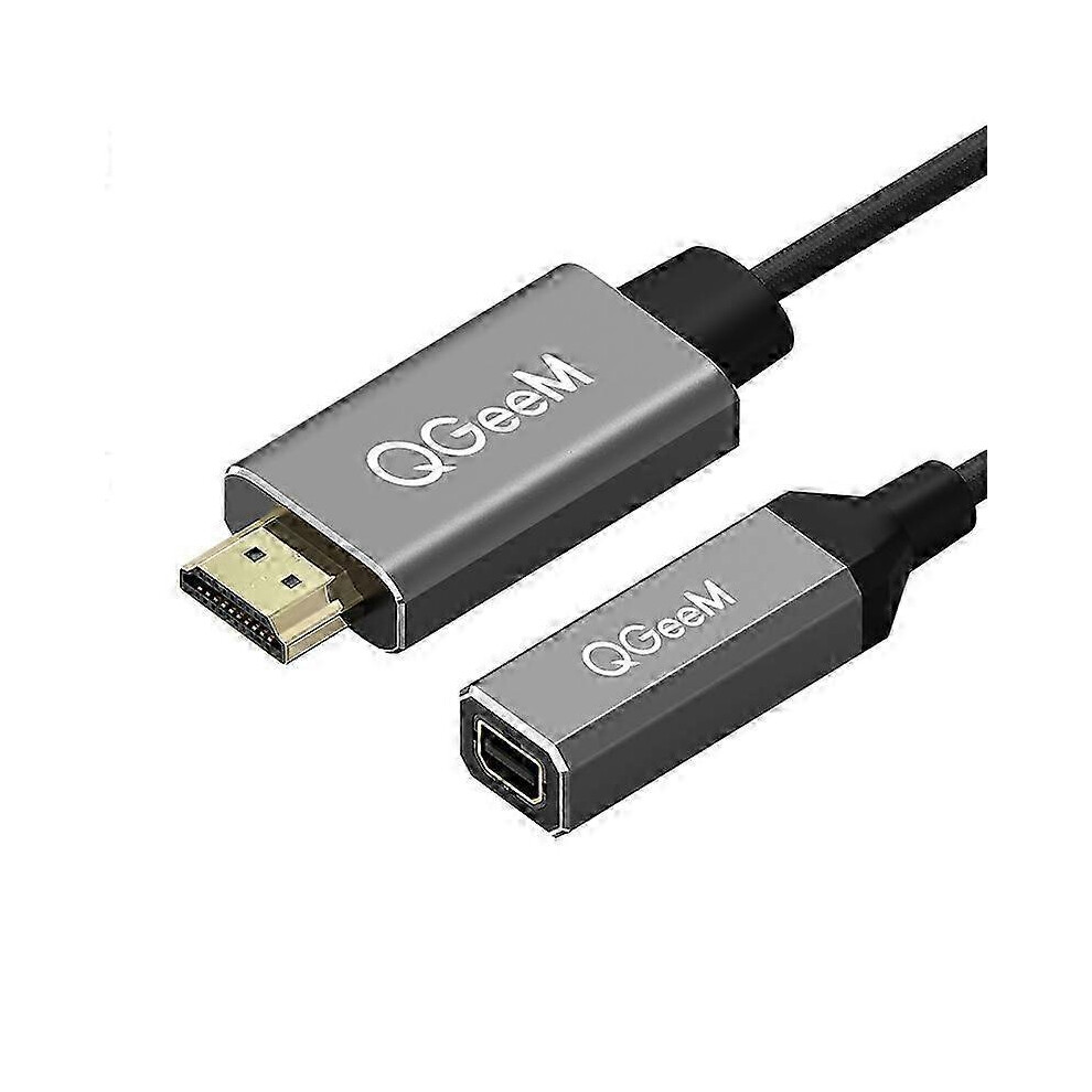 QGeeM HDMI to Mini DisplayPort Adapter 4K@30Hz Plug & Play for PC Laptop UHD Video Converter