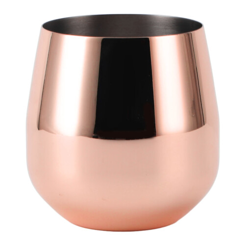 550ml Copper Stemless Stainless Steel Wine Glass Egg Shape 2