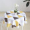 Round Tablecloths PVC Wipeable Table Cloth Stain-Proof Waterproof Table Cloth Easy to Clean Triangular Lattice Tablecloth Yellow, Round 120cm 1