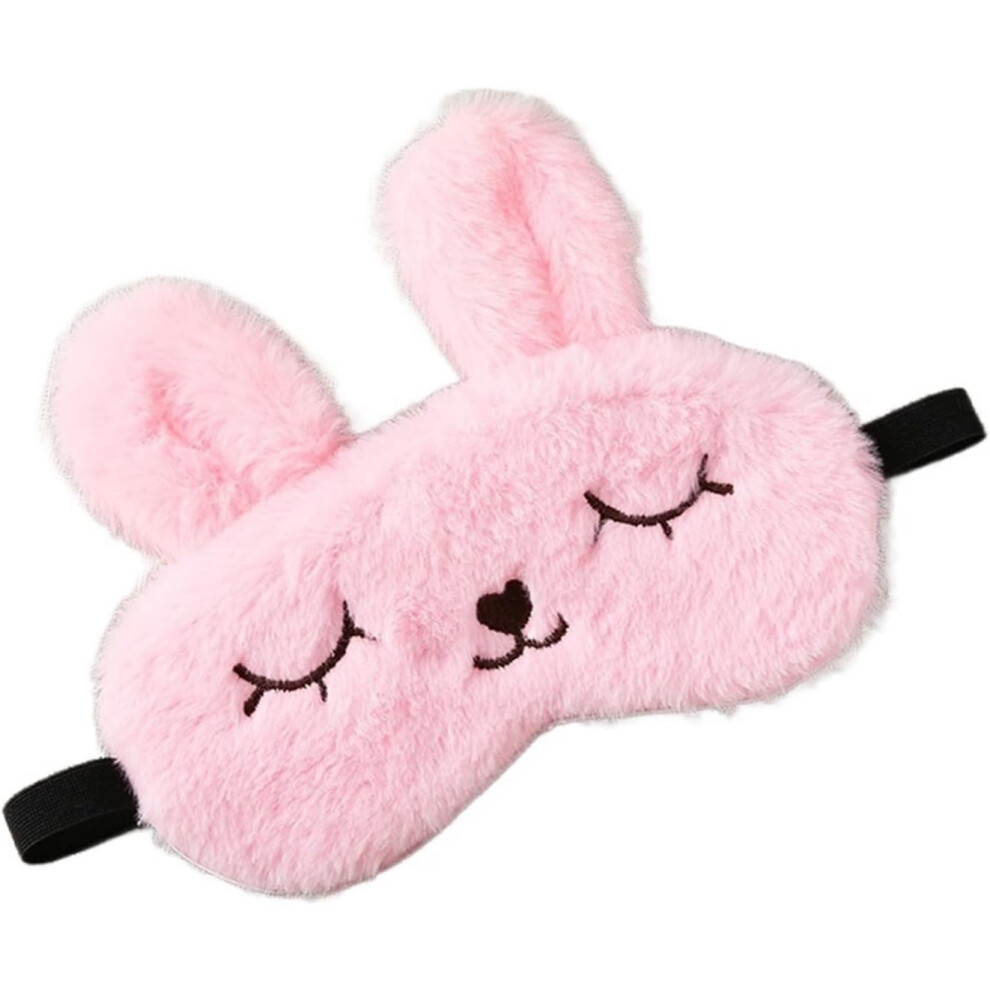 Mascot Light/Pink Blindfolds, Cute Cartoon Rabbit Plush Sleeping Eye Mask Comfortable Sleep Mask Sleep Shading Eye Cover Eyeshade (Color : Pink)