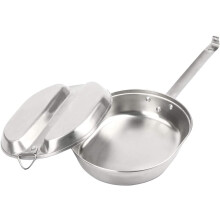 Stainless Steel Military Mess Kit Tray & Frying Pan Portable Camping Cookware Set