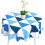 Tablecloths Rectangular PVC Wipeable Table Cloth Stain-Proof Waterproof Table Cloth Easy to Clean Triangular Lattice TableclothBlue, Round 140cm 1
