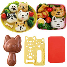 Rice Ball Mold Cat Kitten Sushi Mold Animal Onigiri Mold DIY Kitchen Tools Rice Ball Press Mold with Nori Cutter for Home Party Cartoon Bento Lunch