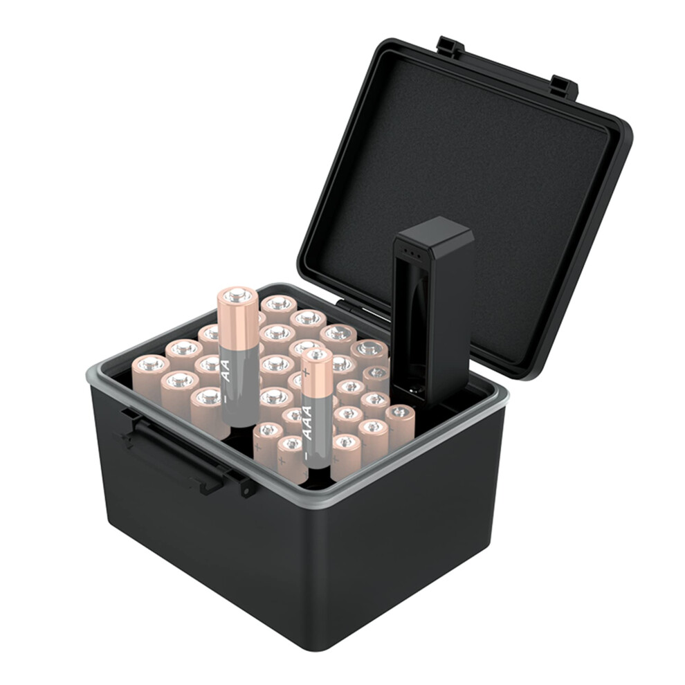 Jjc Aaa Aa Battery Organiser Storage Case With Battery Tester, Water-Resistant Hard Holder Batteries Organizer With Detachable Battery Checker Holds 1046092011615