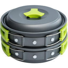 Camping Cookware Mess Kit for Backpacking Gear – Camping Cooking Set - Backpack Camping Pot and Pans Set - Portable Camping Stove