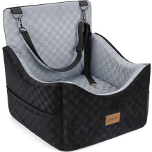 JOEJOY Dog Car Seat for Small/Medium Dog, Dog Booster Seat with Thick Cushion, Pet Car Seat with Detachable Washable Cover and Storage Pockets,