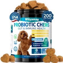 Woyamay Probiotics for Dogs, Dog Probiotics for Gut Support & Overall Wellness, 200 Chicken Flavour Soft Chews, Probiotic Chews for Dogs, Supports Gut