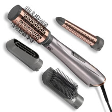 BaByliss Air Styler 1000W - All In One Hair dryer brush, Volumiser and Curler, Advanced Ionic Frizz-Control System, 4 Attachments, Copper/Grey, 2136U