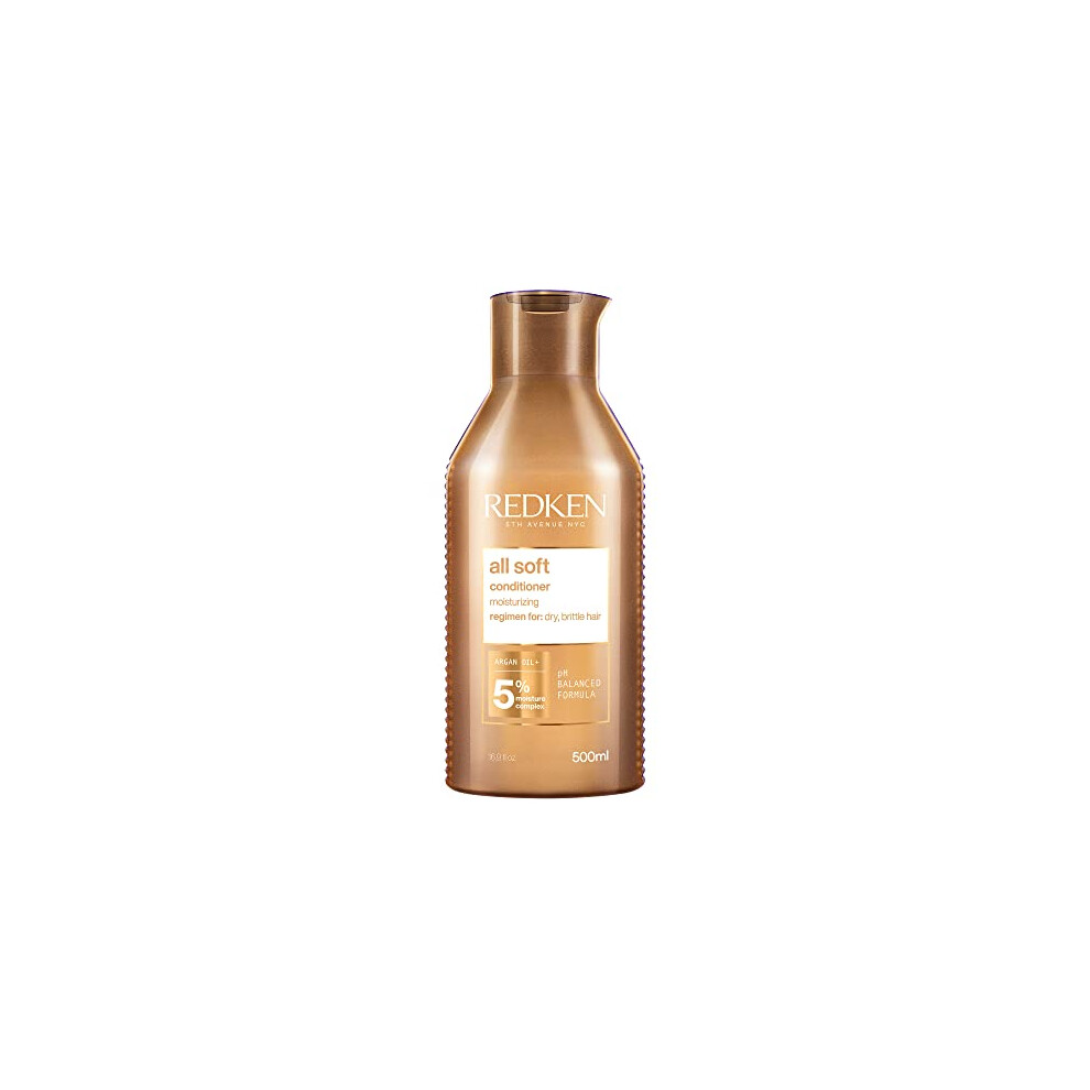 REDKEN All Soft Conditioner, for Dry Hair, Argan Oil, Intense Softness and Shine, 500 ml