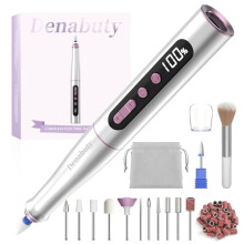 Denabuty Cordless Electric Nail Drill Machine, 13 in 1 Nail File Kit 35000RPM Professional Portable Rechargeable E File for Acrylic Polish Gel Remova