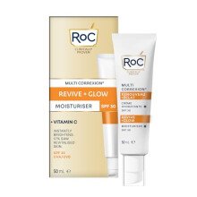 RoC Multi Correxion Revive + Glow Face Moisturiser SPF30 – Vitamin C Hydration & Sun Protection with UVA/UVB Defence – 50ml