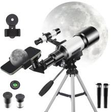 Telescope for Kids Adults Beginners, 150X Astronomical Refractor Telescope, 70mm Aperture Professional Astronomy HD Telescopes with Adjustable Tripod