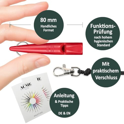 Acme Acme 211.5 Dog Whistle - Red with lanyard 1