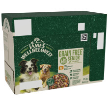 James Wellbeloved Grain Free Senior Dog Food with Turkey in Gravy Pouch 12 x 90 g