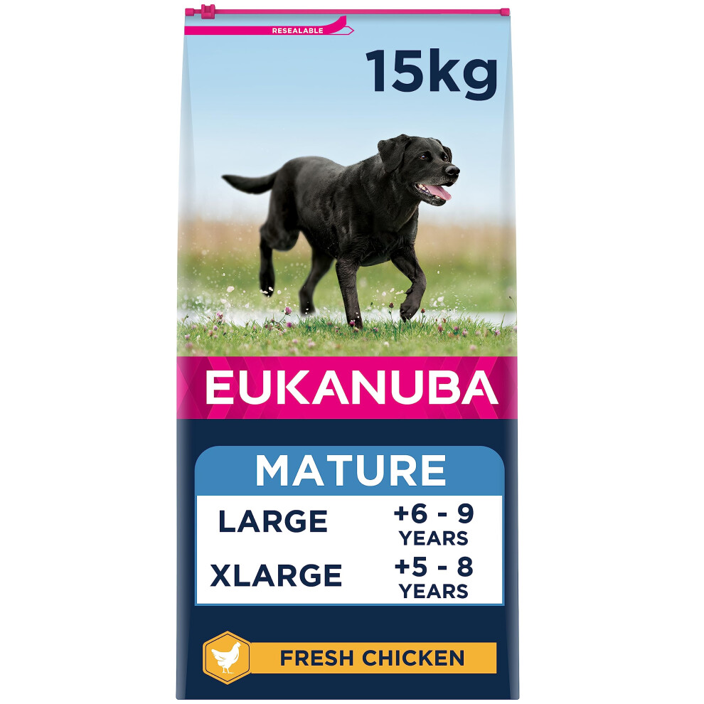 Eukanuba Complete Dry Dog Food For Mature Senior Large And Giant Breeds With Fresh Chicken 15 Kg
