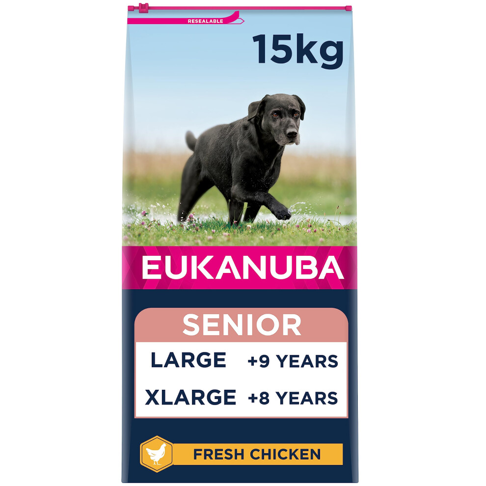Eukanuba Complete Dry Dog Food For Senior Large And Giant Breeds With Fresh Chicken 15 Kg