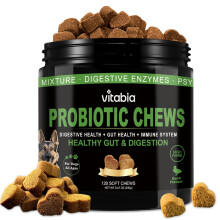 Natural Probiotics for Dogs - Pro Fibre Chews with Pumpkin & Psyllium Husk, 12 Probiotic Strains, Anal Gland & Gut Health Support, No Scoot Chews,