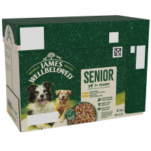 James Wellbeloved Senior Dog Food with Lamb and Chicken in Gravy Pouch 12 x 90 g