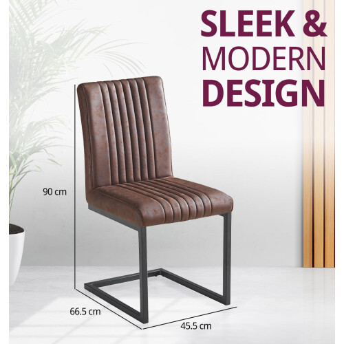 Hallowood Furniture Cullompton Dining Chairs (CHA03) with Leather Effect x 2 2
