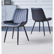 Hallowood Furniture Cullompton Dining Chair in Black Bonded Leather (Pair)