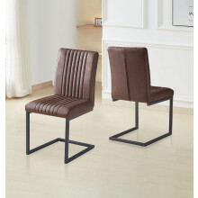 Hallowood Furniture Cullompton Dining Chairs (CHA03) with Leather Effect x 2