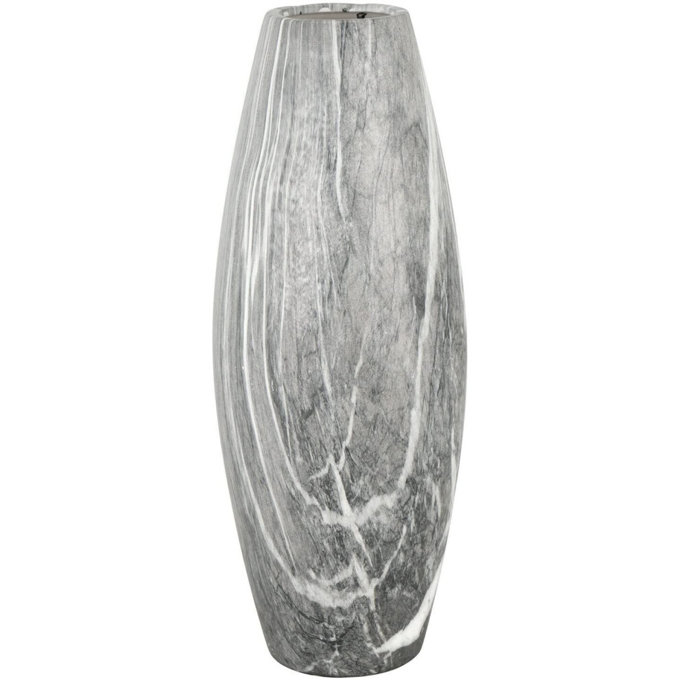 Biznest Marble Effect Vase 40X14cm Grey