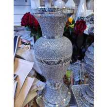 Vase Crushed Crystal Silver 40x60cm 003