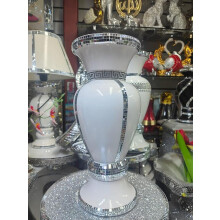 White Silver Sparkly Vase 40x60cm 006
