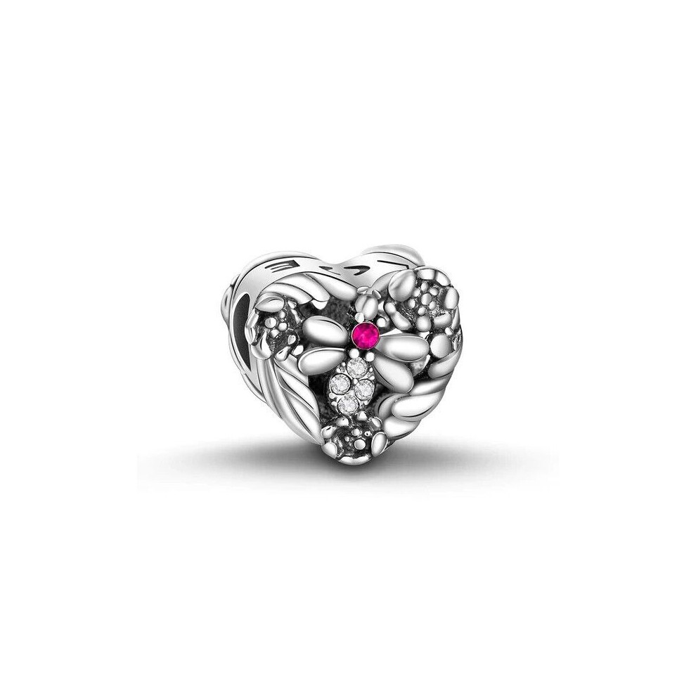 Dragonfly Heart charm sterling silver for women's bracelet