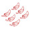 100 Stück rote Paprika-Form-Clips, transparente Box 10