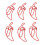 100 Stück rote Paprika-Form-Clips, transparente Box 14