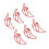 100 Stück rote Paprika-Form-Clips, transparente Box 16