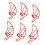 100 Stück rote Paprika-Form-Clips, transparente Box 8