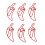 100 Stück rote Paprika-Form-Clips, transparente Box 15