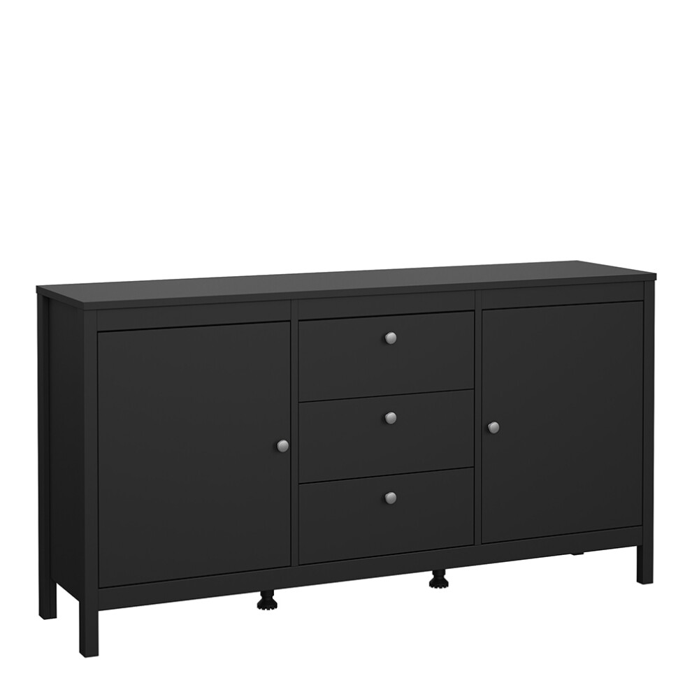 Madrid Sideboard 2 Doors + 3 Drawers in Matt Black