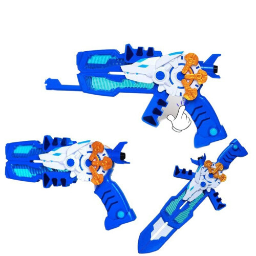 (Blue) Three Mode Mini Force X Transformation Sword with Sound and Light Transformation Weapon Toy 2