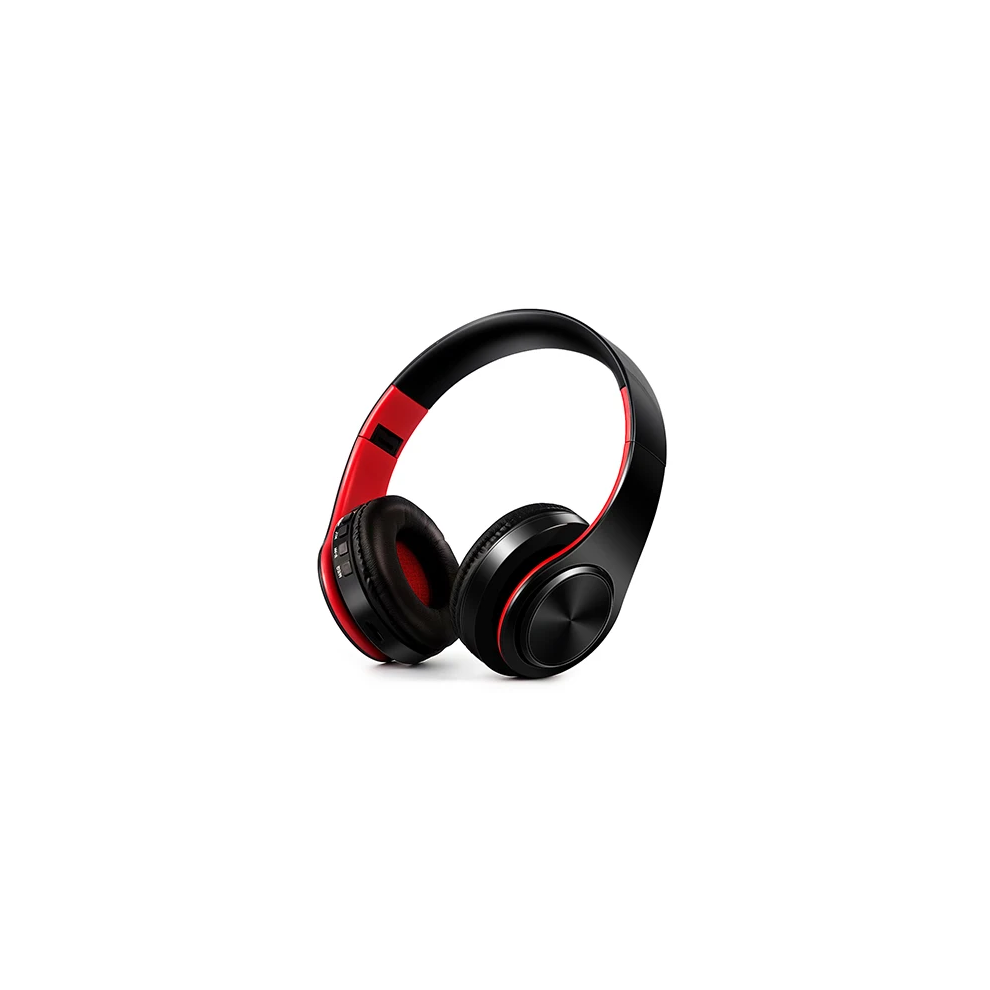 ( Black) Hifi Stereo Earphones Bluetooth Headphone Fm And Support Sd Card With Mic For Mobile Xiaomi Iphone Samsung Tablet Red/Black 9154692614982