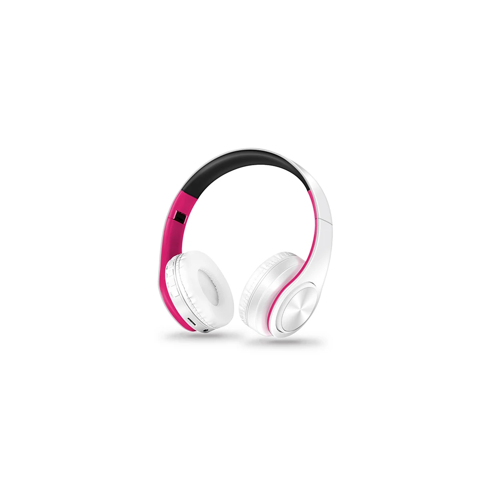( White) Hifi Stereo Earphones Bluetooth Headphone Fm And Support Sd Card With Mic For Mobile Xiaomi Iphone Samsung Tablet Pink/White 9053938687837