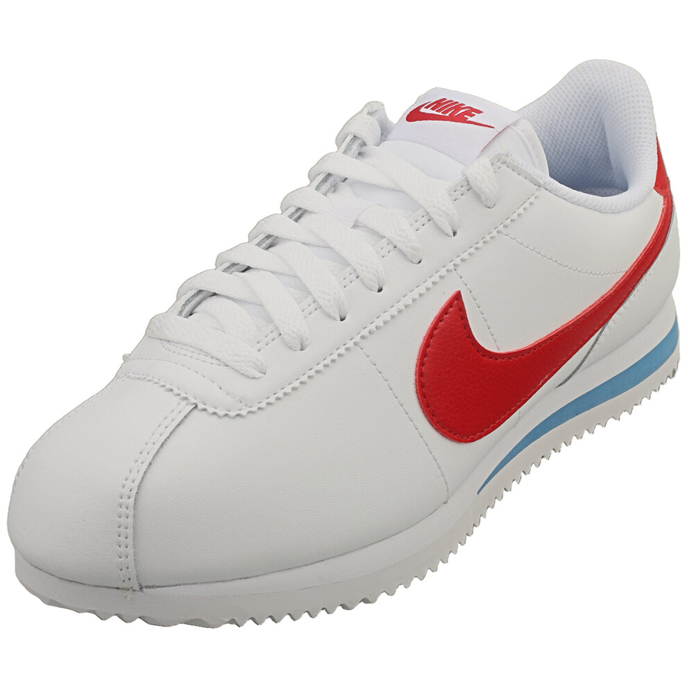 (4) Nike Cortez Womens Fashion Trainers in White Blue Red