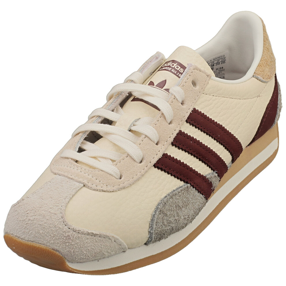 (4) adidas Country Og Womens Fashion Trainers in Wonder White Maroon