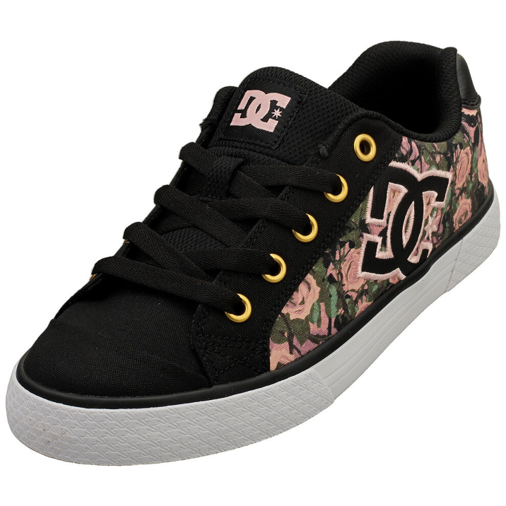 (6.5) DC Shoes Chelsea Womens Skate Trainers in Black Rose