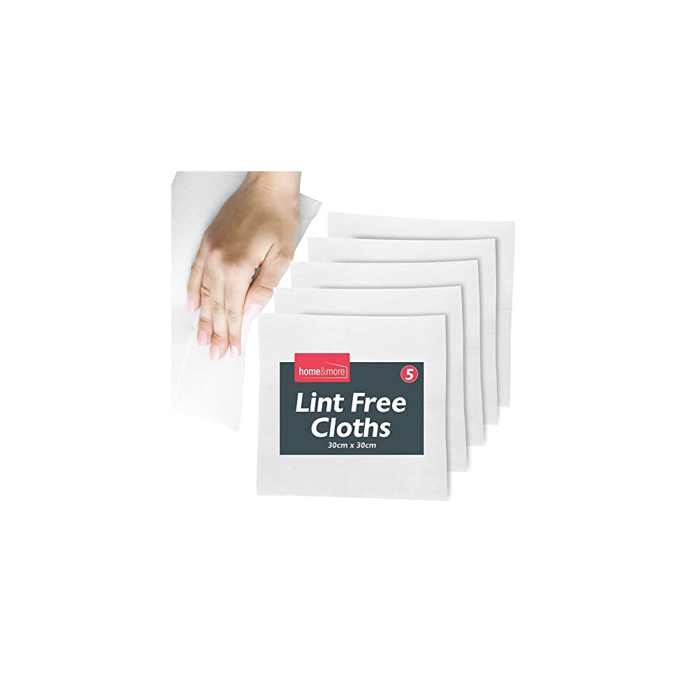SOL 5pk Lint Free Cloths for Oiling Wood, 30x30cm Cleaning Cloths, Reusable, Soft, Durable, and Scratch-Free, Perfect for Screen Cleaning, Glass and